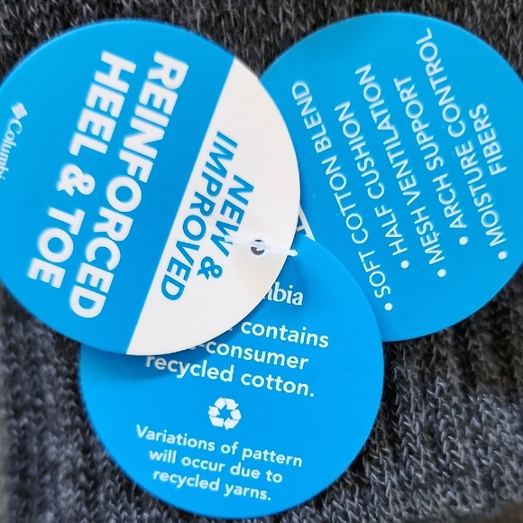 4pk Columbia Men's Crew Socks - Gray, Blue, And Tan X2 - Picture 5 of 5